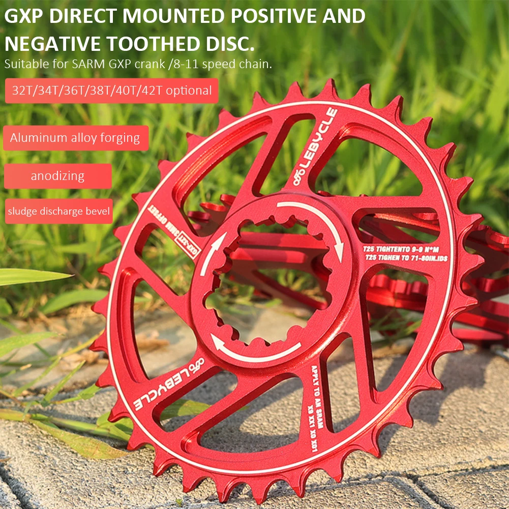 

Mountain Bike GXP Chainring MTB Bike Chain Ring 30T 32T 34T 36T 38T 40T Narrow Wide Crankset Positive and Negative Chainring