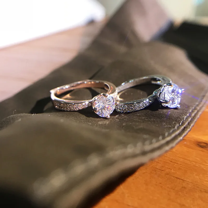 1.5CT 7 5 мм 925 пробы посеребренные вспышка AAAAA синтетический фианит с кубической