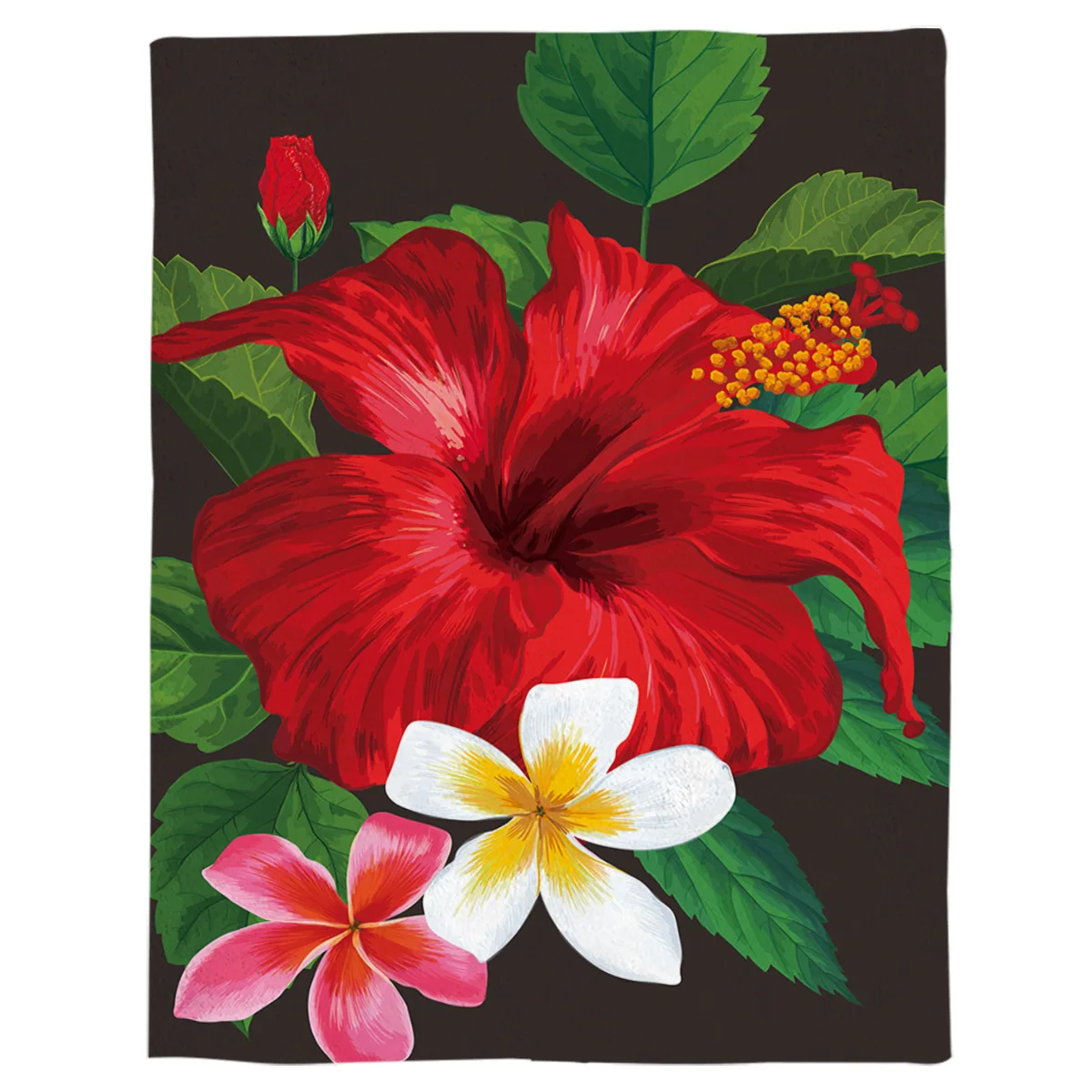 Фланелевое Одеяло с принтом в виде красных цветов | Дом и сад