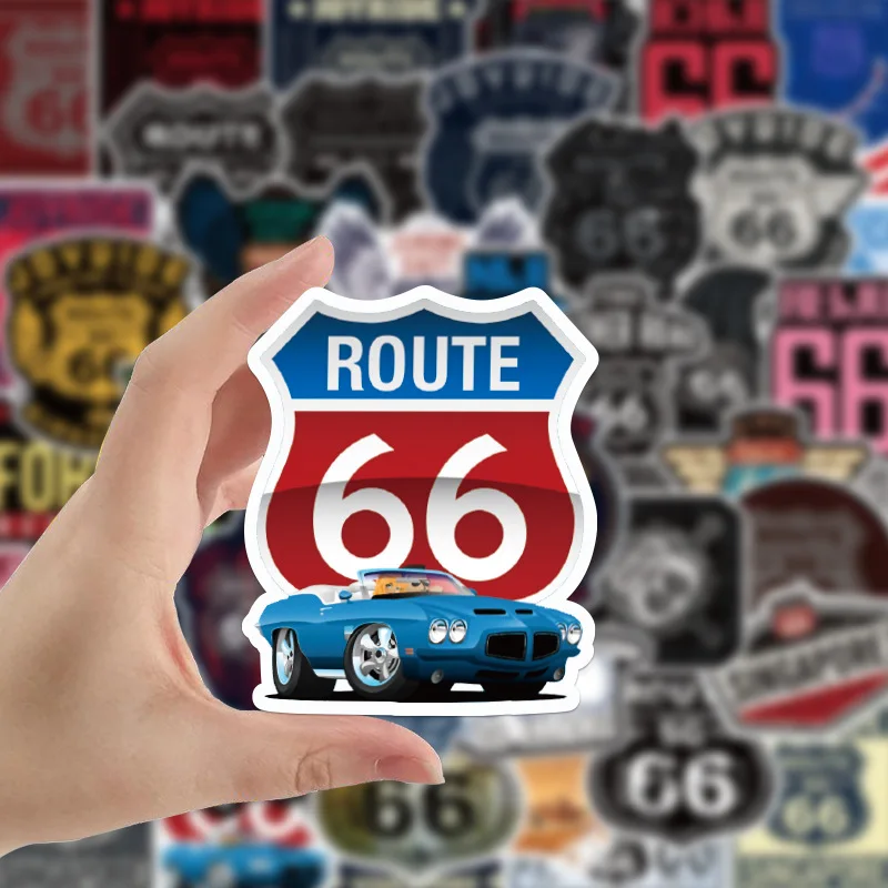103050pcs route 66 the main street of america stickers laptop guitar luggage phone bike cool graffiti sticker decal kid toys free global shipping
