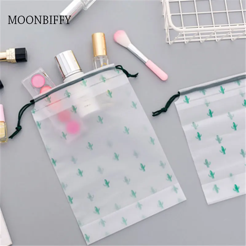 

Transparent Scrub Cosmetic Bag Travel Makeup Case Women Drawstring Make Up Bath Organizer Storage Pouch Toiletry Wash Beauty