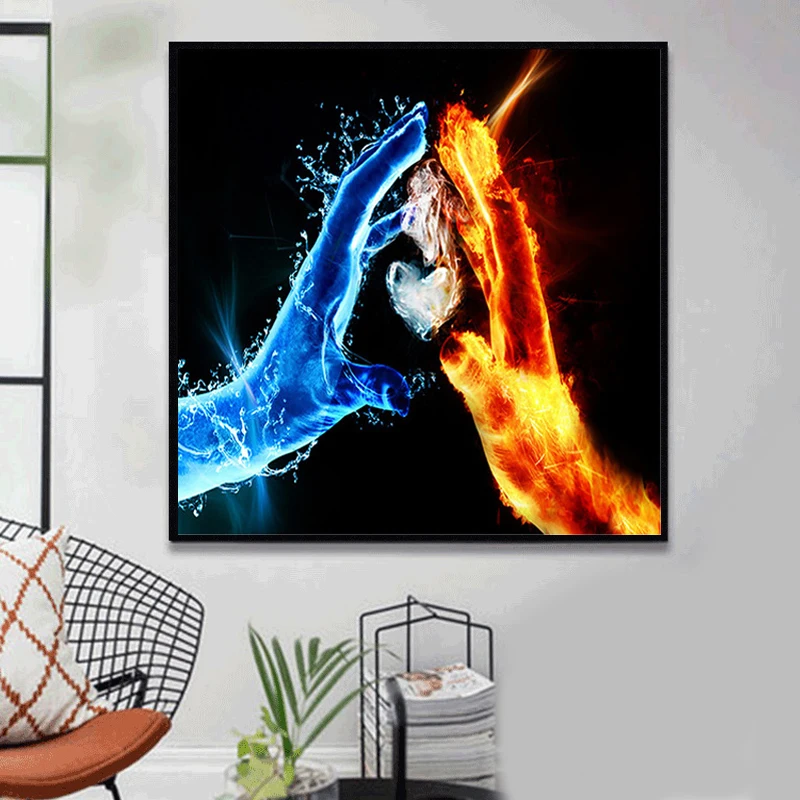 Великолепные плакаты в скандинавском современном стиле с эффектом водяного огня