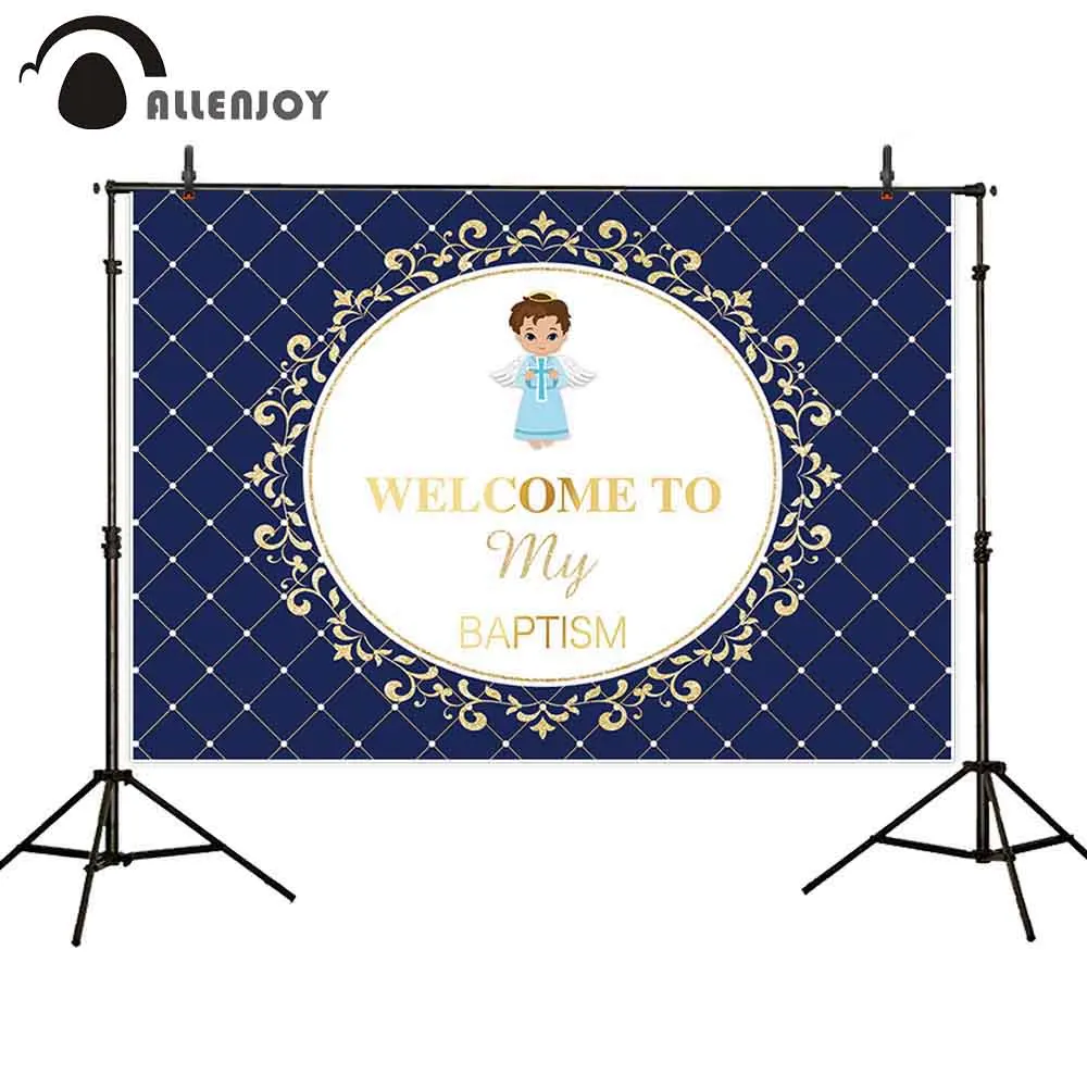 Allenjoy Prince Baby Shower фотобудка с ангелом цветком в клетку темного цвета товары для