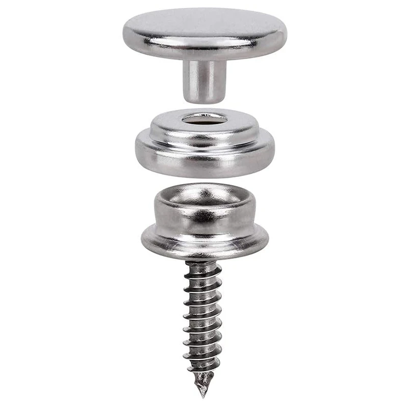 

150Pcs Marine Canvas Snap Fasteners Kit Tool Metal Screws Boat 3/8 inch Socket with 2Pcs Setting Tool for Boat Cover