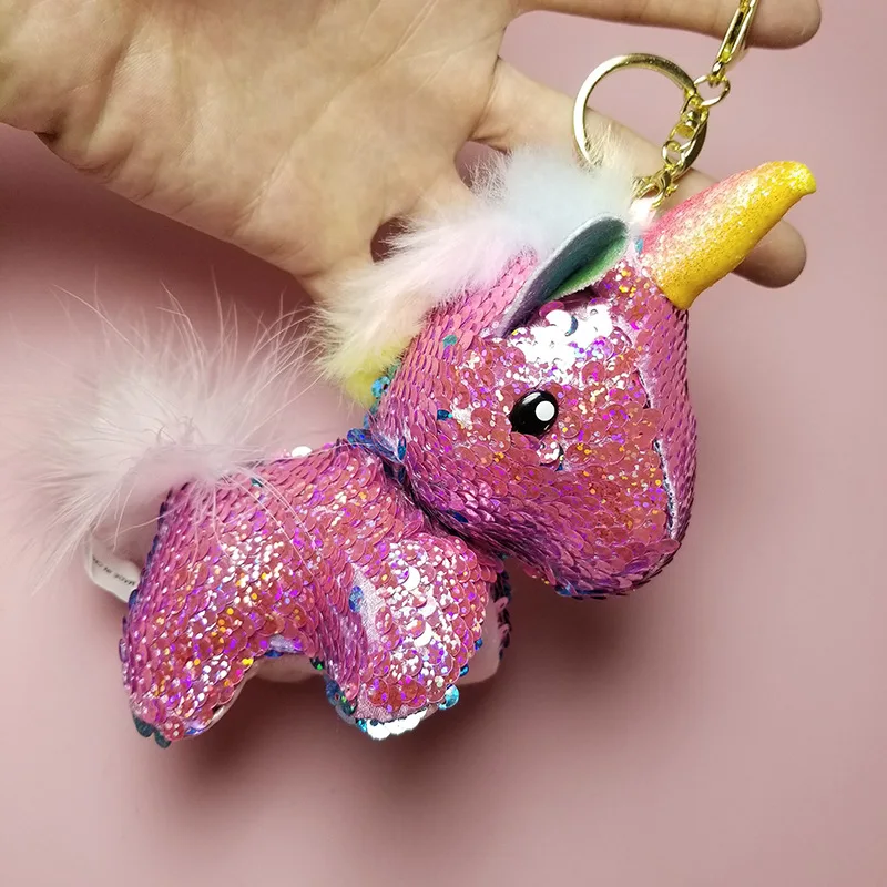 3 цвета блестящий единорог плюшевый милый брелок куклы игрушки для девочек