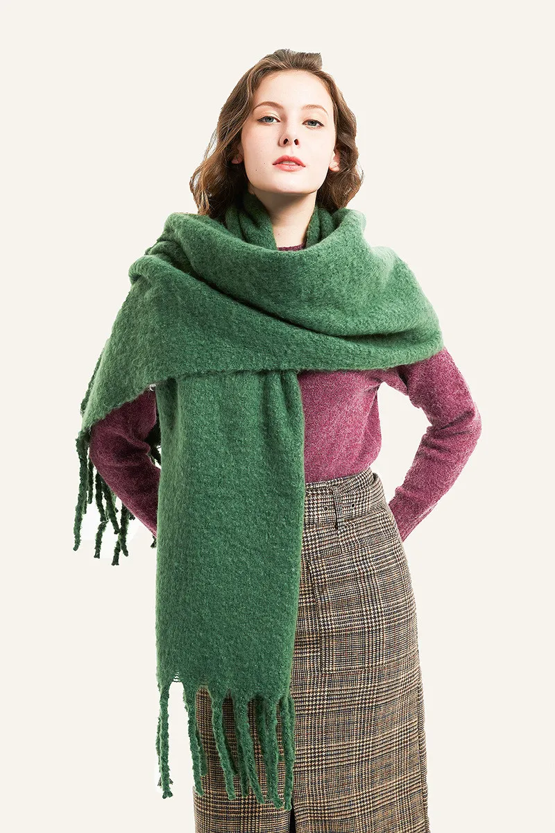 

2020 new Loop yarn tassel Solid color Thicken Big shawl Big scarf Keep warm Men Ms bandana foulard femme hijab scarf women