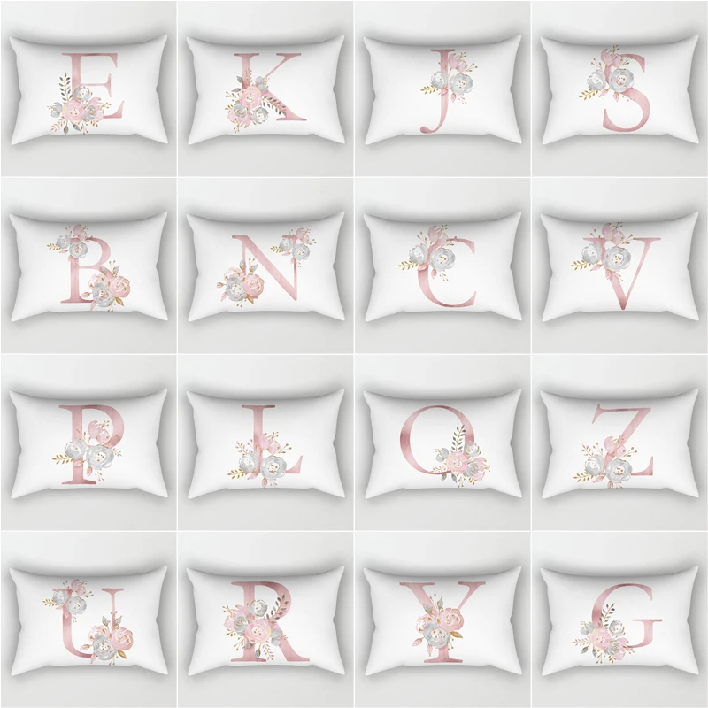 Прямоугольная 26 дюймов розовая английская буква полиэстер фототкань офис/дом 50x30