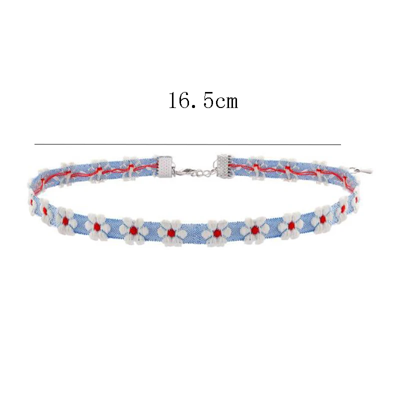 

2020 New Korean Sweet Romantic Choker Pink Spring Knit Flower Rose Necklace for Women Girls Party Jewelry Holiday