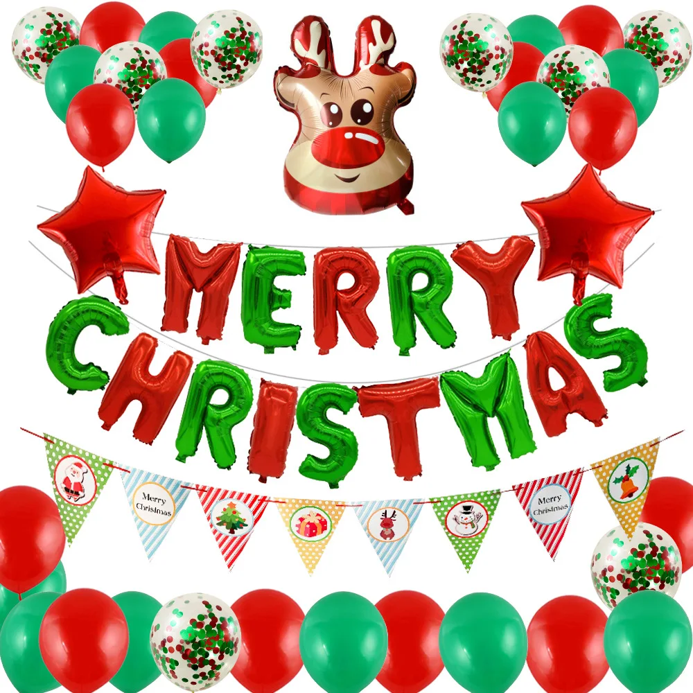 

Elk Hat Merry Christmas Foil Balloons Deer head Aluminum Balloon Globos Xmas Deer air toys Christmas Decorations for home