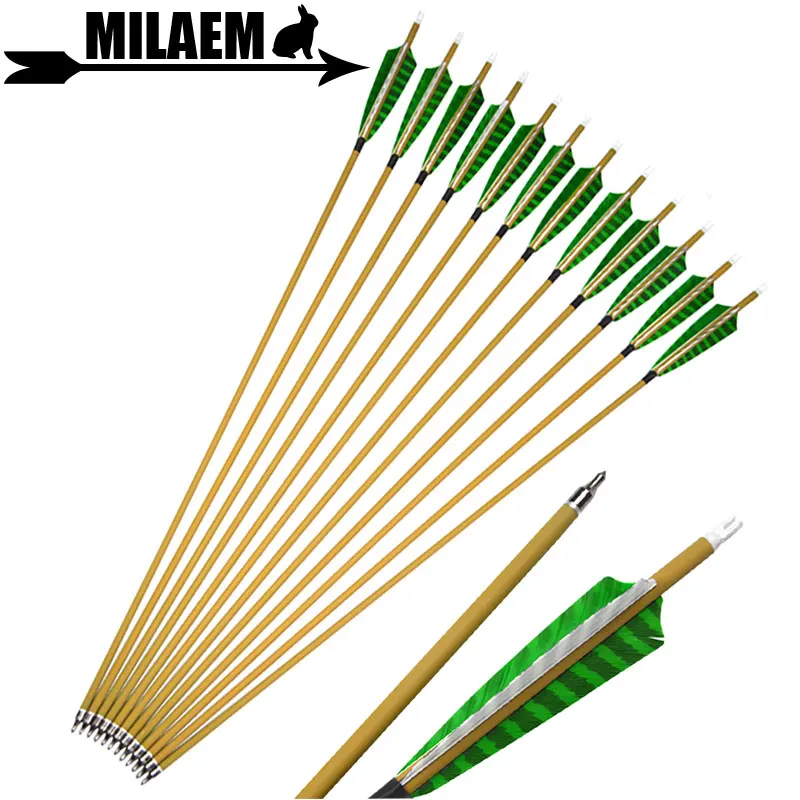 

6/12pcs Archery Carbon Arrow 500Spine Pure Carbon Arrow 5inch Turkey Vanes Compound Recurve Bow Shooting Accessories