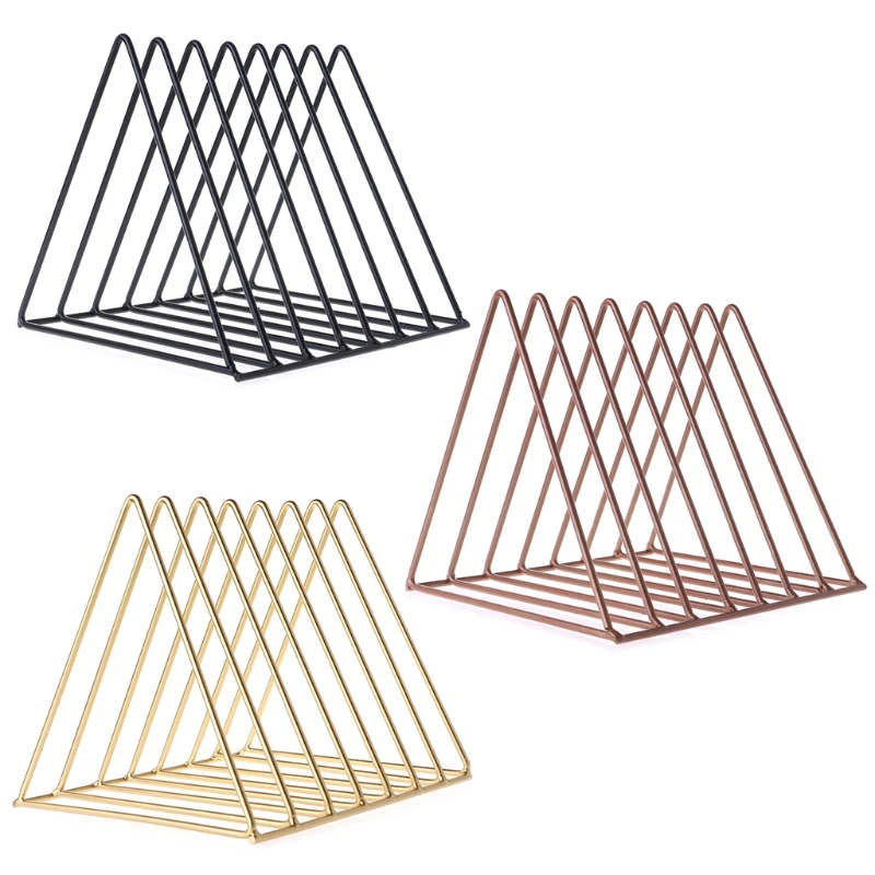 

Home Office Iron Storage Rack Book Magzine Holder Multifunction Organizer Decor