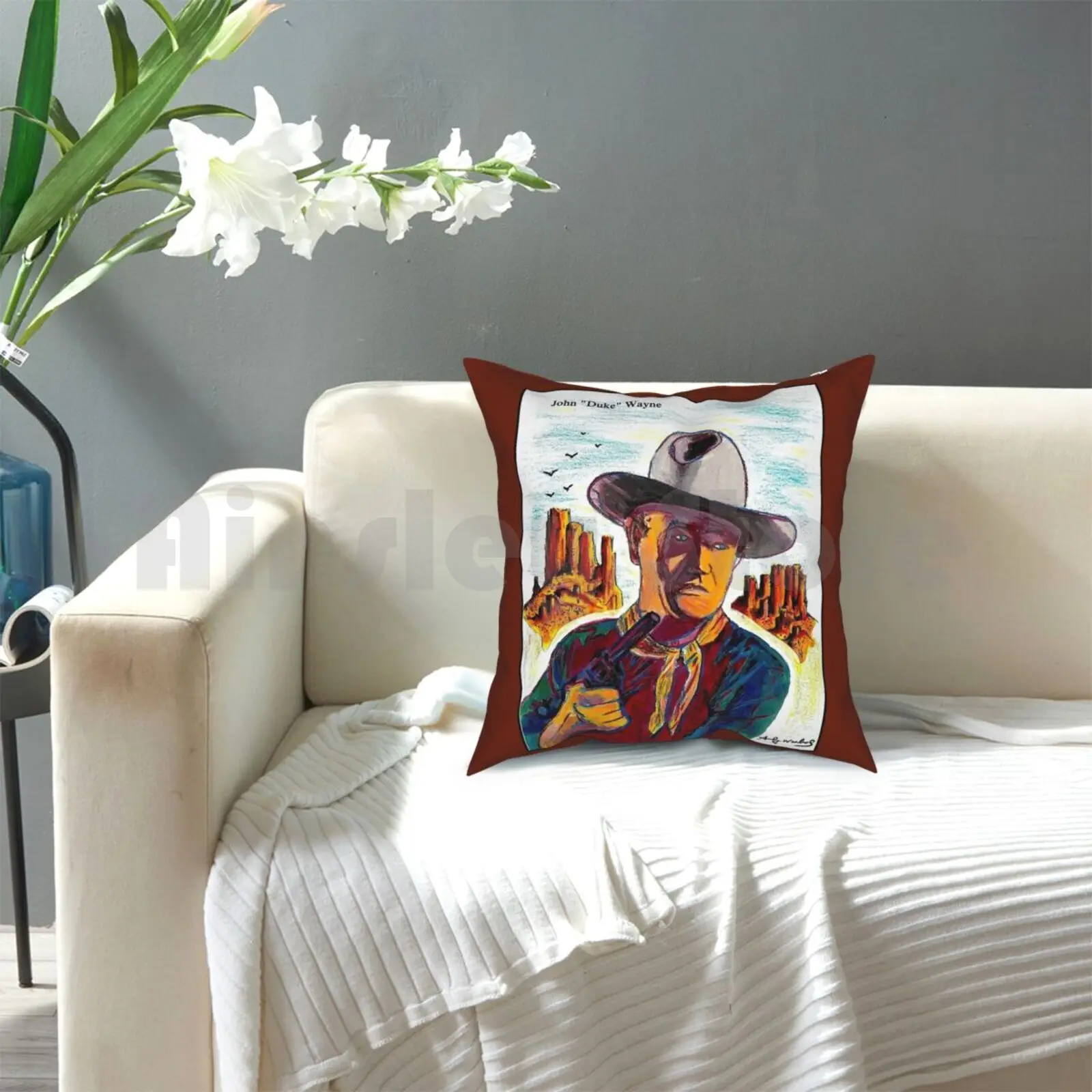 Джон Уэйн: винтажный Чехол-наволочка с абстрактным рисунком домашняя мягкая