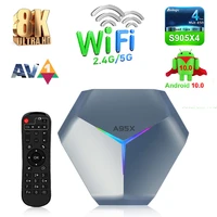 a95x f4 smart tv box 2 4g5g wifi quad core useu 8k rgb light 24g media player for android11 s905x4 163264128g
