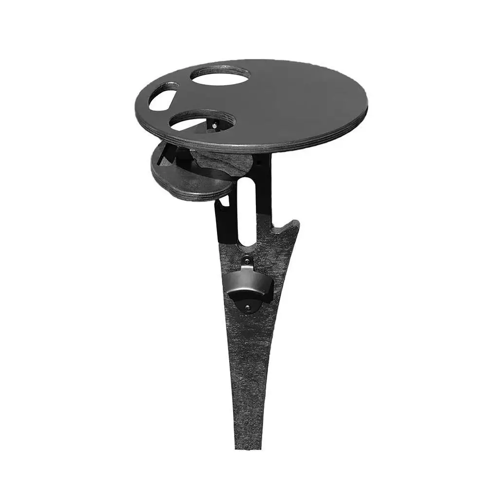 

Outdoor Folding Wine Beer Table Glass Portable Wooden Picnic Rack Collapsible Foldable Round Garden Plegable Beach Travel