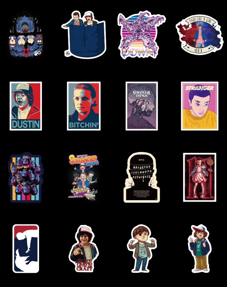 Наклейки в стиле аниме очень странные дела для детей наклейки на ноутбук