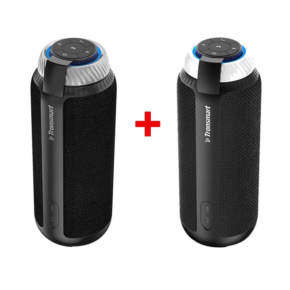 Tronsmart Element T6 портативный Bluetooth динамик 25 Вт DSP 360 стерео звук глубокий бас открытый портативный мини-динамик - Цвет: 2pcs Black