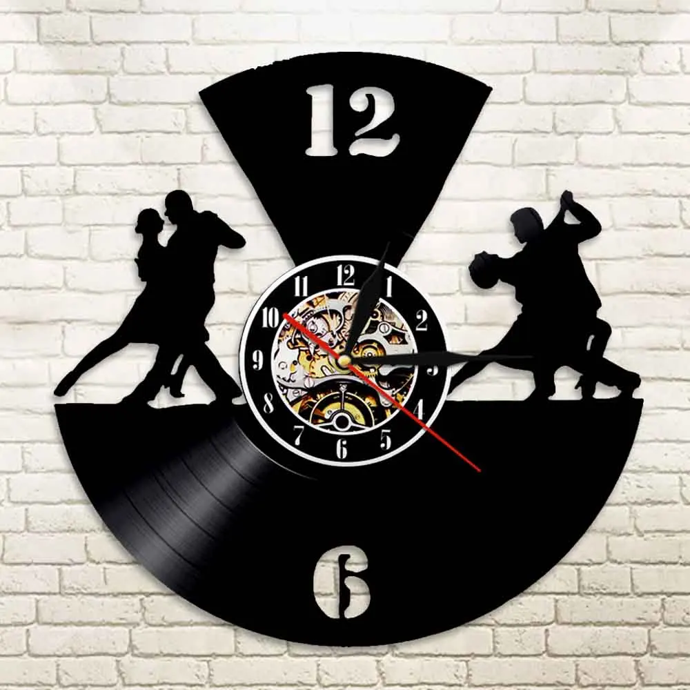 Настенные часы для бальных танцев настенные с виниловой пластиной и пар