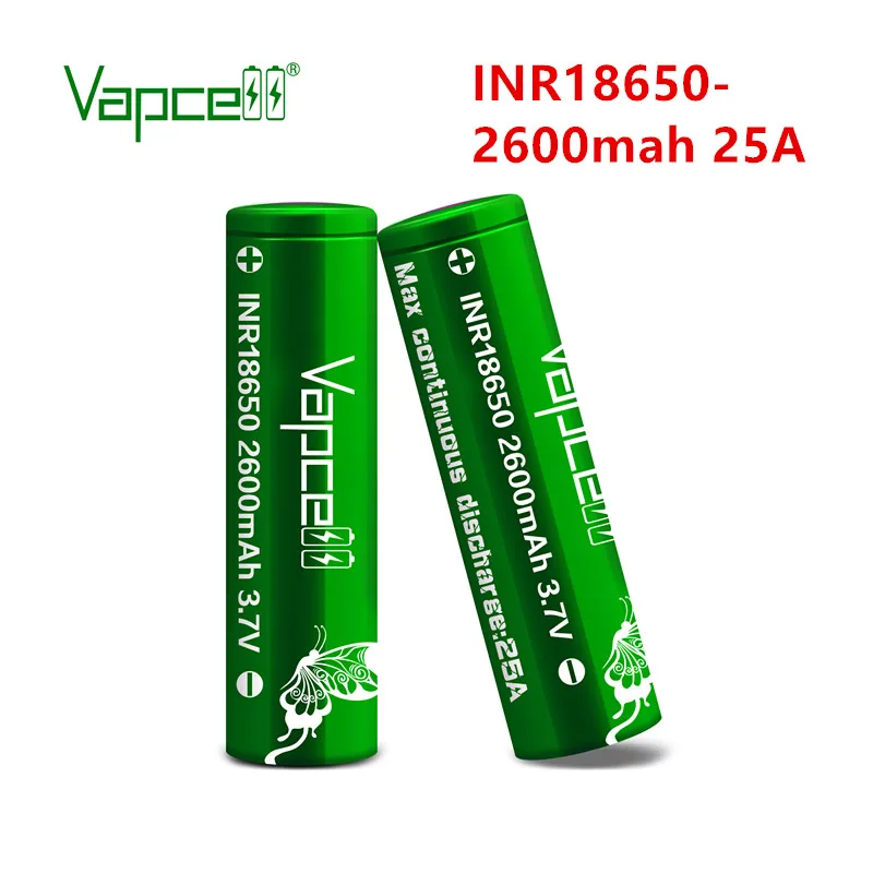 Аккумулятор Vapcell 18650 2600 мАч 25A перезаряжаемый литий ионный аккумулятор для
