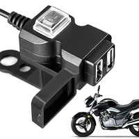motorcycle handlebar charger dual usb port 1a2 1a cable adapter power supply socket fast charging waterproof motor accessories