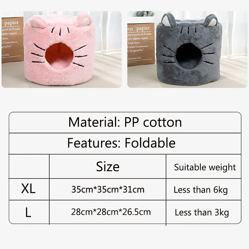 

Pet Cat Dog Nest 2in1 Foldable Winter Warm Soft Sleeping Bed Pad For Pet Non-slip Breathable House For Dog Washable Mat Kennel