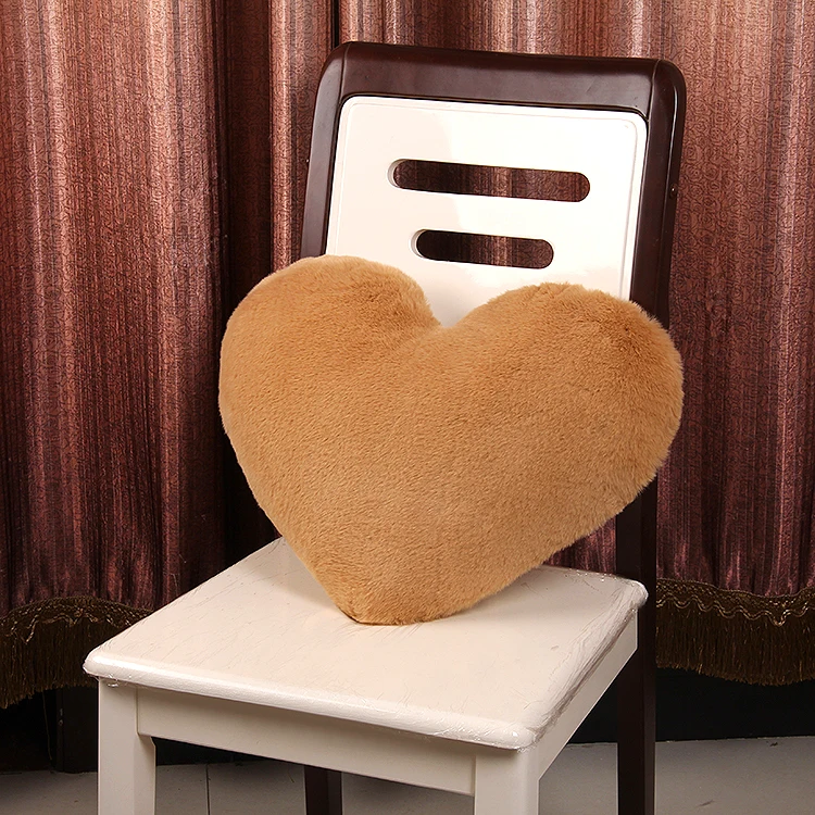 Мягкий чехол для подушки с кроличьим мехом в форме сердца наволочка диван