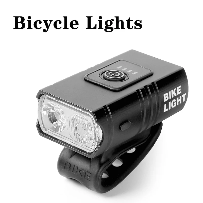 

380 Lumens Bicycle Front Light With Battery Indicator USB Charging MTB Bike Headlight Waterproof Night Cycling Lamp Equipment