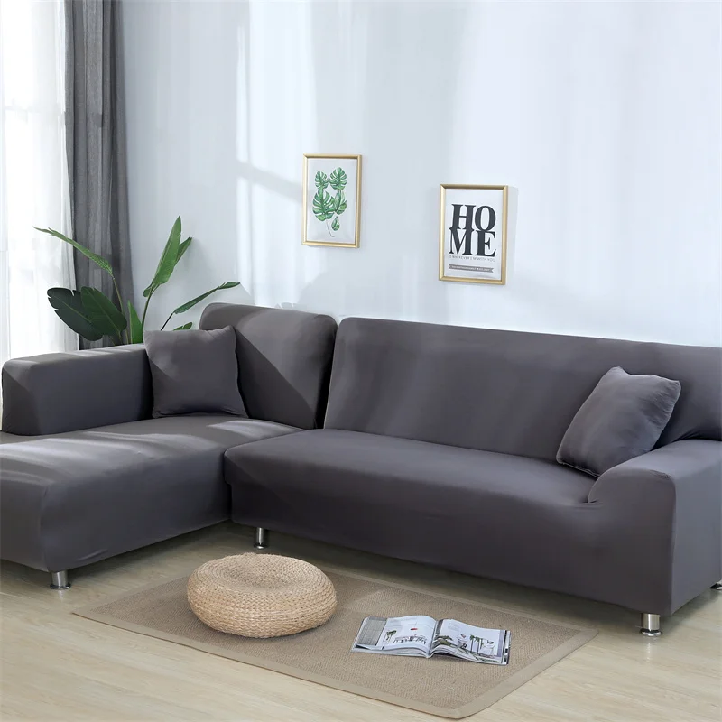 

Solid Color Elastic Sofa Covers for Living Room Spandex Chaise Longue Corner Sofa Slipcovers Chair Protector 1/2/3/4 Seater