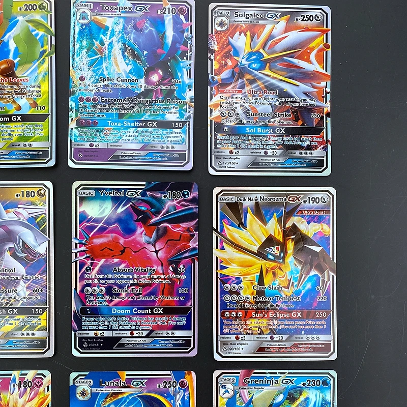 TAKARA TOMY-Juego de cartas brillantes para ni&ntilde;os, juguete de Cartas coleccionables de pokemon GX, No repetibles, 20 unidades-3