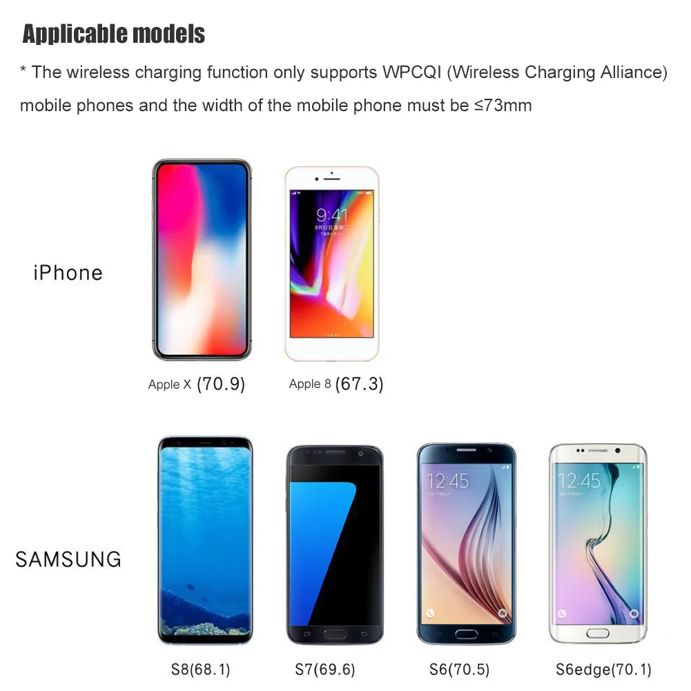Автомобильное беспроводное зарядное устройство X9A с USB выходом 10 Вт быстрая