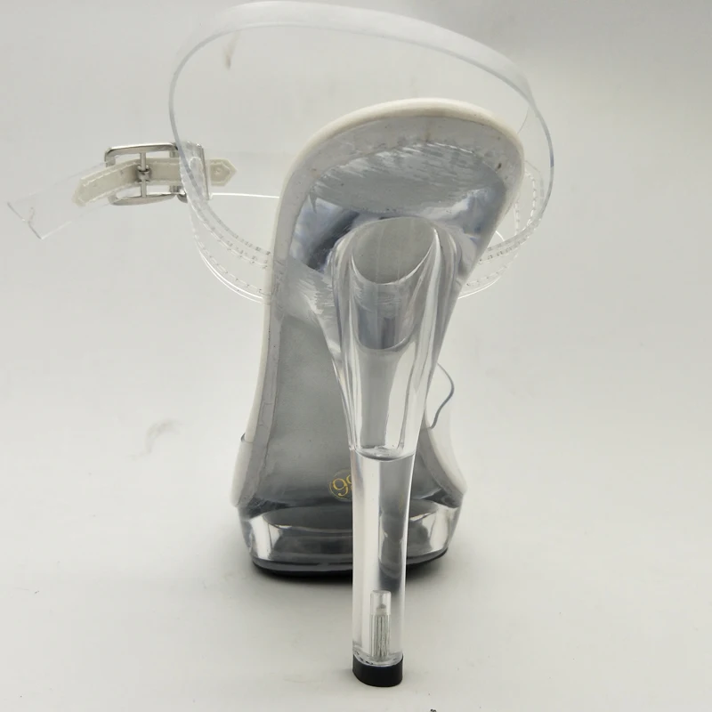 Туфли женские на высоком каблуке 13 см сандалии платформе с кристаллами низкая