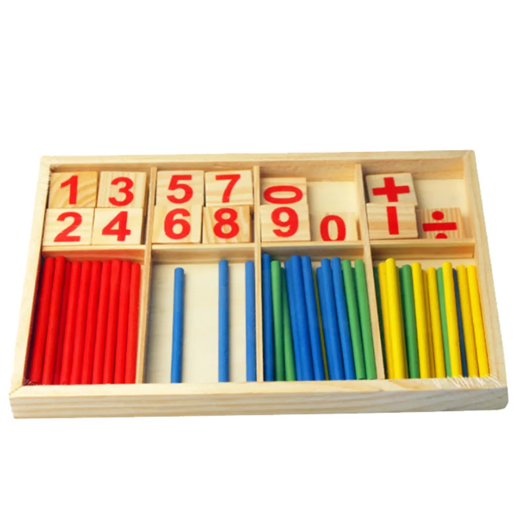 

Early Childhood Puzzle Counting Math Toys Montessori Math Teaching Toys Wooden Colored Sticks Gifts For Children Learning