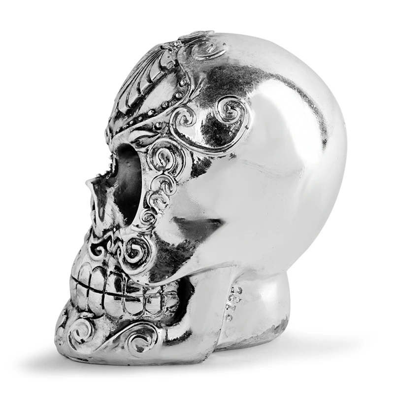 Рок панк Готик серебряный старый узор из смолы череп статуя скульптура Личность