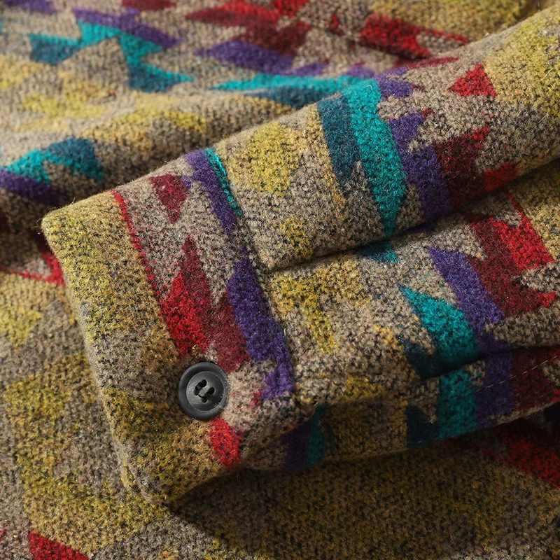 

ELKMU Retro Vintage Shirts Men Streetwear Fleece Flannel Shirt Long Sleeve Harajuku 2020 Autumn Thick Shirt Male Yellow HE379