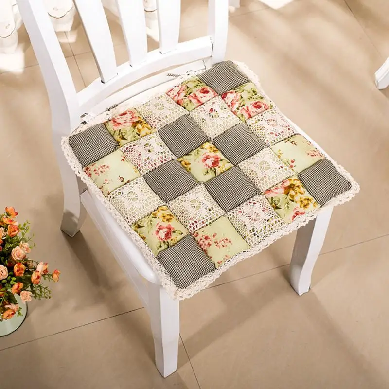 

Chair Cushion Garden Fabric Plain Plain Cushion European Dining Chair Chair Cushion Creative Sofa Fabric Cushion Pastoral Lace