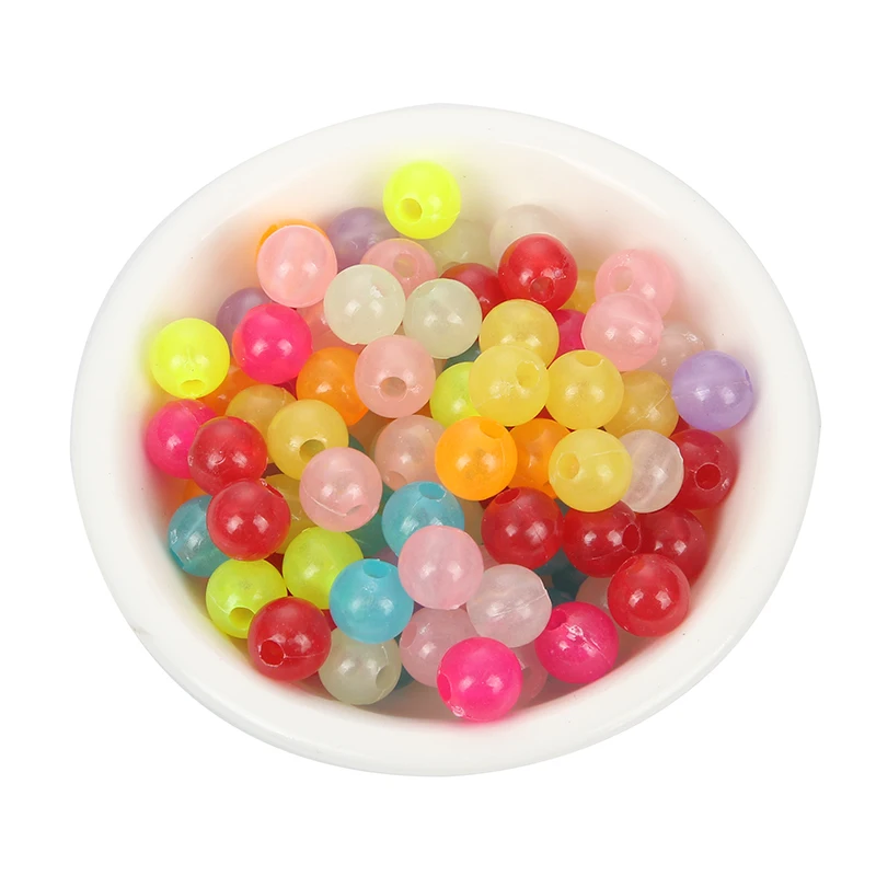 500-50 шт смешанные цвета прозрачные красочные круглые акриловые бусины для