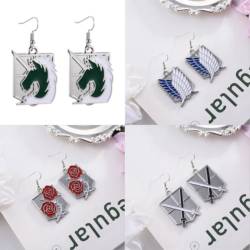 

Женские серьги-подвески с флагом гигантского легиона из аниме «атака на Титанов»