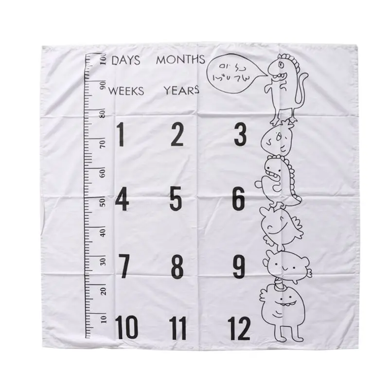 

C5AA Новорожденный ребенок ежемесячный рост Одеяло фотография Реквизит фоновая ткань памятный коврик для девочек мальчиков одеяло для детей