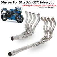 slip on for suzuki gsxr600 750 2006 2021 motorcycle exhaust muffler front link pipe stainless steel escape moto 51mm link pipe
