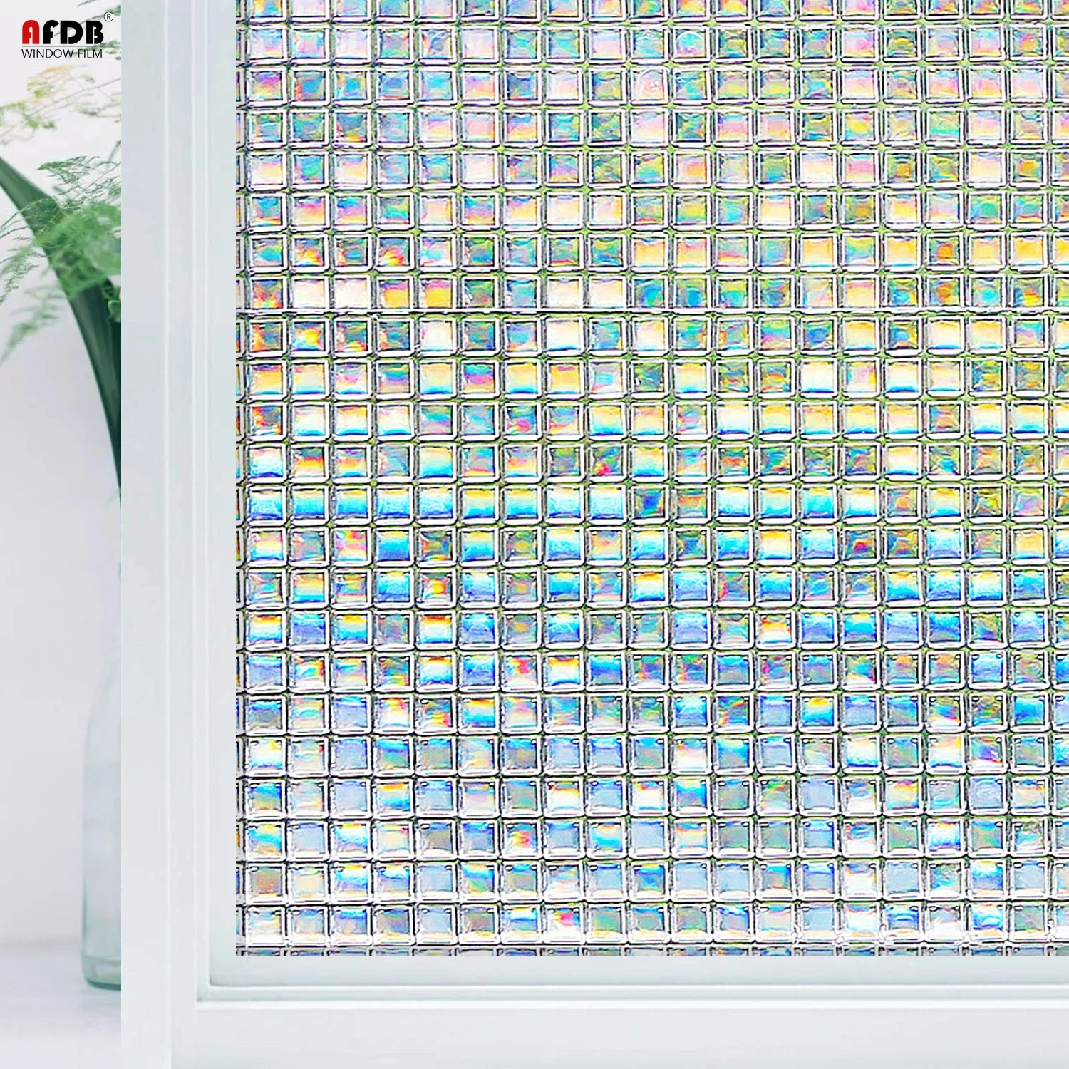

3D Window Privacy Film Rainbow Window Film Static Glass Clings for Glass Home Heat Control Decals Anti UV Window Stickers Mosaic