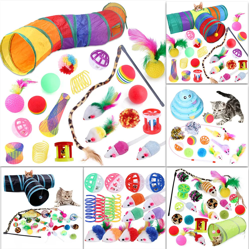 Игрушки для домашних животных котят набор игрушек складные туннели кошек кошка
