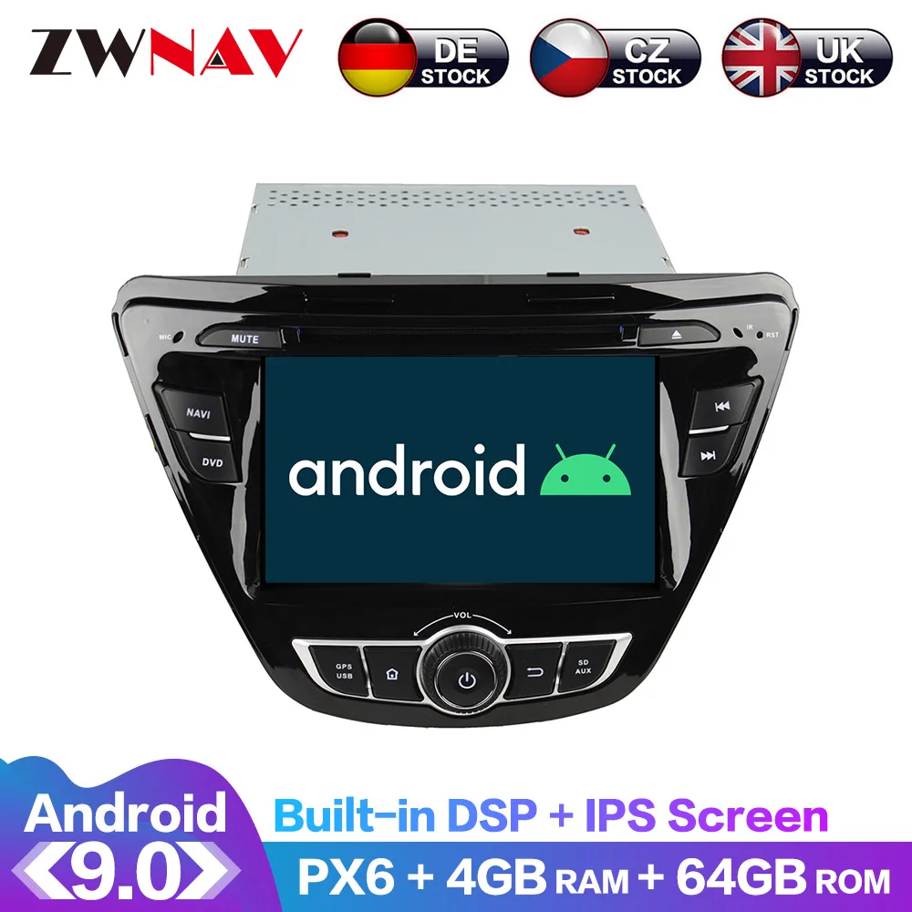 

Android 9 IPS экран PX6 DSP для Hyundai Elantra Avante 2014 -2019 автомобильный без DVD GPS мультимедийный плеер головное устройство радио аудио стерео