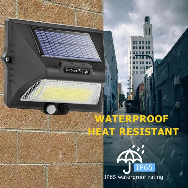 C COB 100LED солнечная лампа датчик движения Водонепроницаемый Открытый Путь ночного освещения - Испускаемый цвет: C