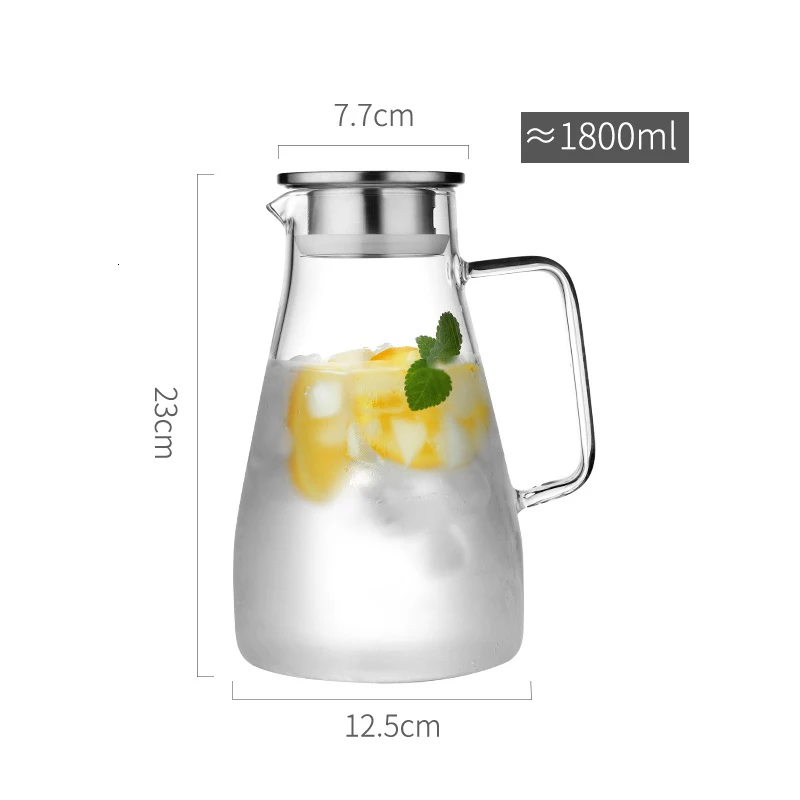 1.5L/1.8L/2L нагреваемый стеклянный чайник для воды Cha чайник с фильтром из нержавеющей стали крышка фруктового сока лимонад кувшин посуда для напитков