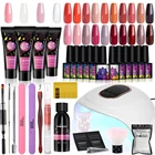 Маникюрный набор поли набор гелей для ногтей (гель-Маникюр) полный комплект все для маникюра в домашних условиях! Полупостоянная Лаки Гель-лак для ногтей со светодиодной лампы