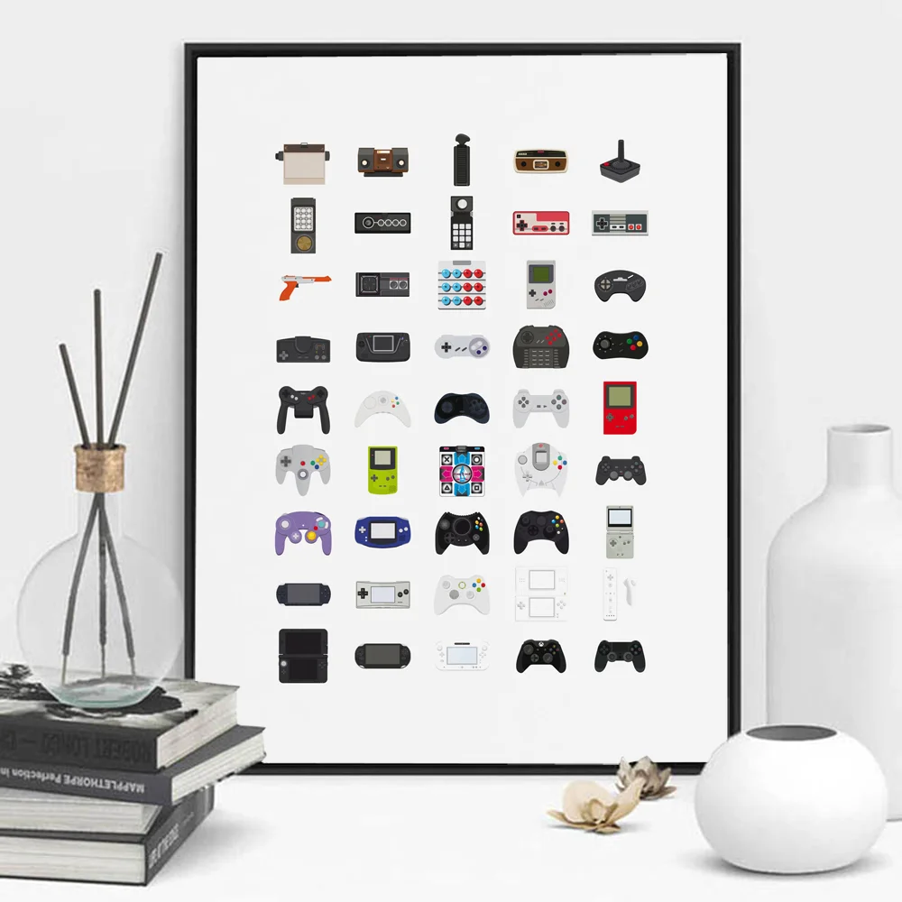 

Art Canvas Painting Video Game Controllers Fathers Day Gift For Dad Retro Gaming Room Pictures Decorating Home Room Decoration