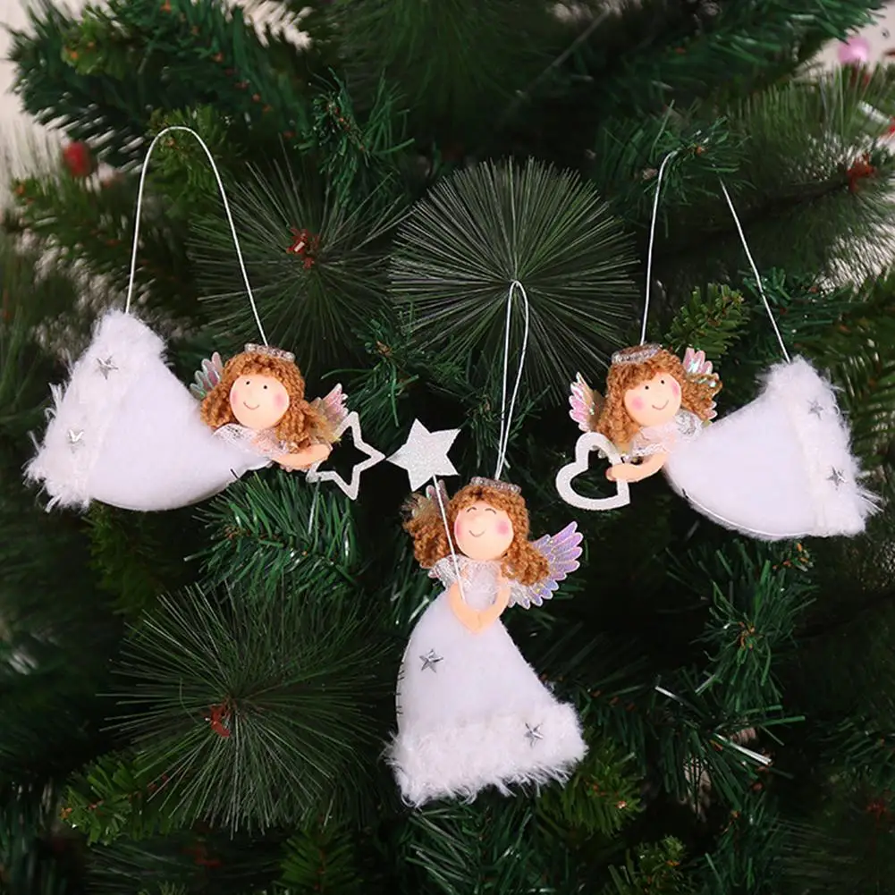 Рождественские украшения на елку Ангел девушка звезда сердце Висячие Подвески