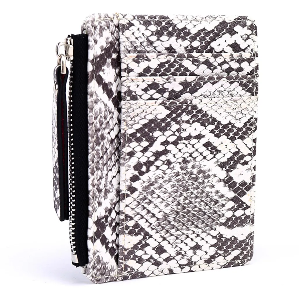 Женский кошелек роскошный синий модный для женщин Змеиный короткий монет