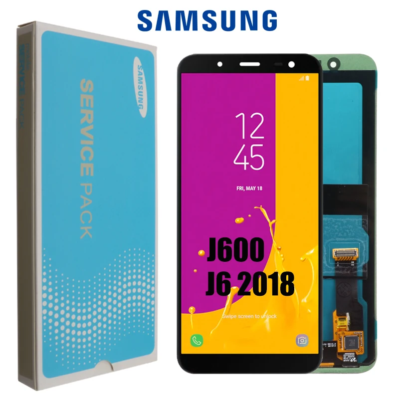ЖК дисплей Super AMOLED 5 6 дюйма 100% оригинал для Samsung Galaxy J6 2018 J600F J600 с тачскрином в сборе