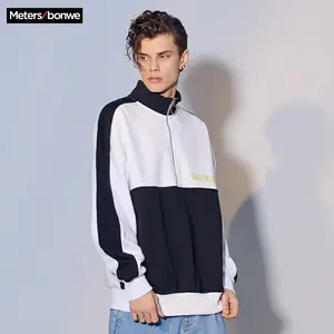 Мужская толстовка на молнии Metersbonwe, Повседневная Толстовка с капюшоном, спортивная одежда для подростков, весна-осень