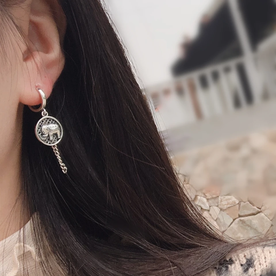 Серьги из стерлингового серебра 925 пробы с круглой цепочкой длинные висячие